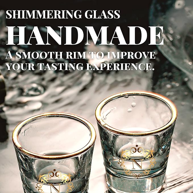 Personalized Shot Glass Set, Custom Gifts for Tequila, Vodka, or Whiskey Lovers, Birthday, Christmas Gifts for Him, Her, 2 Pack, with Initial O