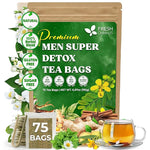 Load image into Gallery viewer, FreshDrinkUS, Premium 75 Tea Bags Men Super Detox Tea – Herbal Blend with Senna, Dandelion Root, Ginger, Peppermint &amp; More – 100% Natural, Sugar-Free. Caffeine-Free. Gluten-Free. Vegan