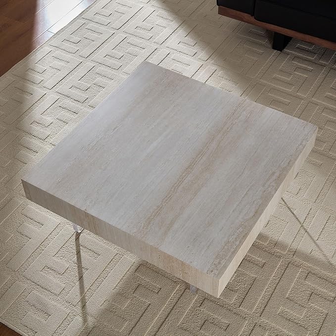 KEVINSPACE Square Coffee Table, 34.65-Inch Coffee Tables for Living Room, Center Rustic Vintage Farmhouse Modern Home Furniture Wooden Tea Table Top for Office Small Space