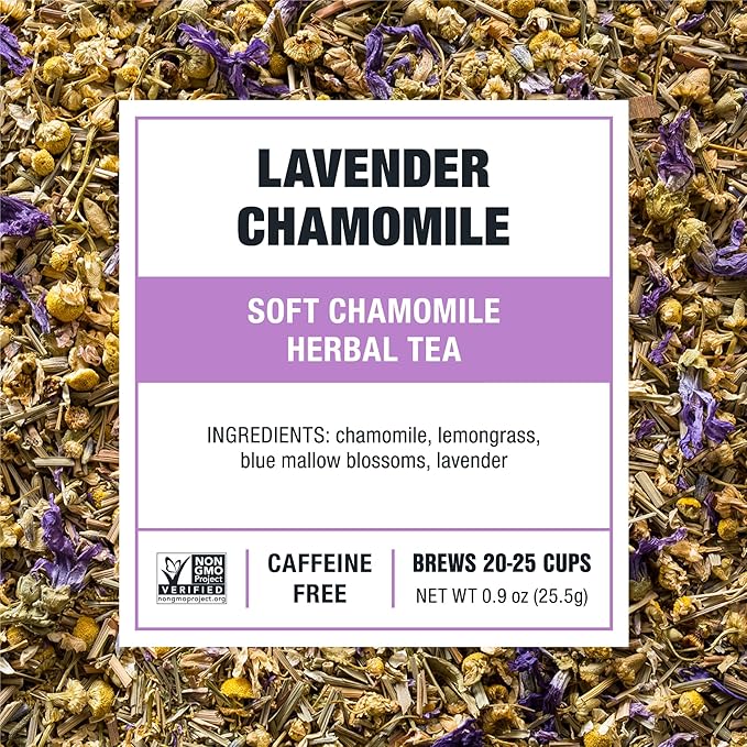 Tiesta Tea - Lavender Chamomile Herbal Tea, Loose Leaf, Calming Blend with Chamomile, Lavender, and Lemongrass, Caffeine-Free Herbal, Great for Hot or Iced, Resealable Pouch, 25 Cups, 0.9 Ounce