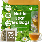Load image into Gallery viewer, FreshDrinkUS, Premium 75 Nettle Leaf Tea Bags, 100% Natural &amp; Pure from Nettle Leaves. Loose Leaf Nettle Herbal Tea. Nettle Leaf Tea. No Sugar, No Caffeine, No Gluten, Vegan.