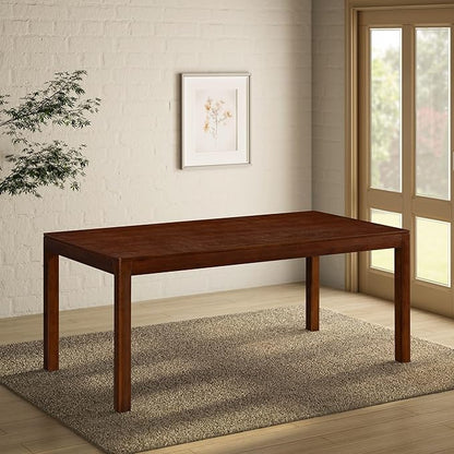 NTC Flow 71 Inch Modern Design, Rectangular Dinner Table for Dining Room, Living Room Furniture, Effortless Assembly, Dark Walnut