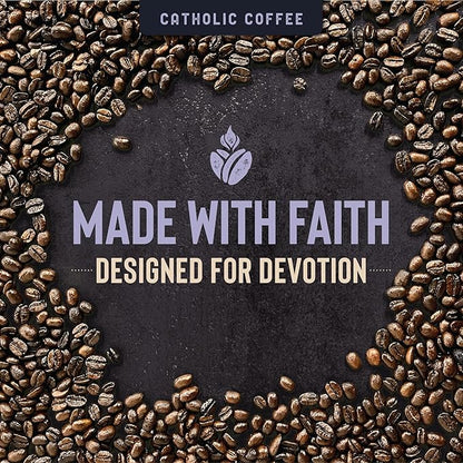 Catholic Coffee St. Dymphna | Half Decaf Medium Roast Whole Bean Coffee – Nutty & Citrus Notes | 12oz Bag – Catholic Gift Offering Peace and Balance