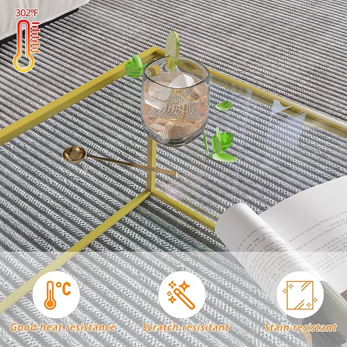 Glass Coffee Table Modern Center Table,Minimalist Coffee Table Sofa Side Tea Table for Living Room,Tempered Glass-top with Sturdy Metal Frame, Easy Assembly,26.4 x 26.4 x 15.7 Inches, Gold