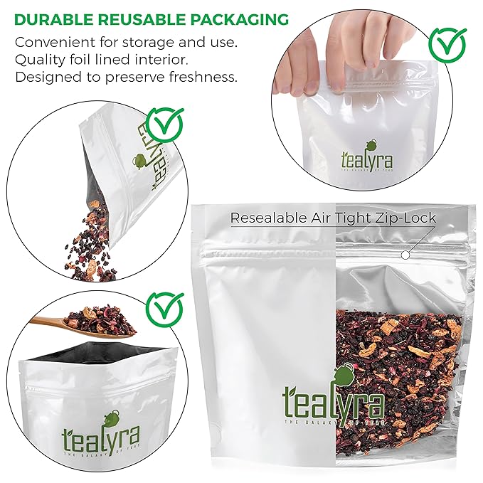 Tealyra - Grandma's Garden Berry - Fruit Tea Blend - Hibiscus and Berries Based Herbal Loose Leaf Tea - Vitamines Rich - Caffeine-Free - Hot and Iced Tea - 220g (8-ounce)