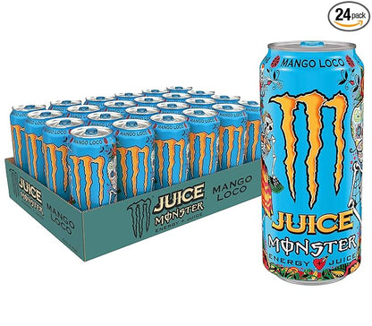 Monster Energy Juice Monster Mango Loco, Energy + Juice, Energy Drink, 16 Ounce (Pack of 24), 384 Ounce
