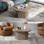 Load image into Gallery viewer, SICOTAS Round Coffee Table for Living Room, Modern Fluted Circle Center Coffee Table with Storage, 32" Accent Tea Dining Table for Apartment, Grey Alder