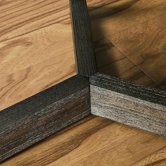 PADMA HOUSE 19.3" Round Wood End Table, 2-Tier Solid Wood Rounded Accent Side Table Circle Nightstand Table with Storage Shelf Vintage Furniture for Home Living Room Bedroom,Black Brown 3338BK