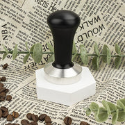 53mm Black Coffee Tamper Espresso Press with Small Mat 304 Stainless Steel Base Aluminum Handle Barista Tool