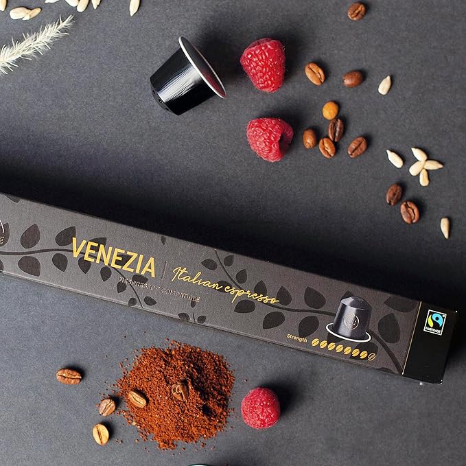 Strong Espresso Variety Pack for Nespresso | 100 Bold Aluminum Pods| 5 Intense Italian Flavors | 100% Nespresso Compatible Pods