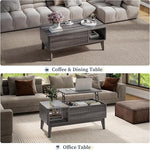Load image into Gallery viewer, LYNCOHOME Fluted Lift Top Coffee Table with Storage,Modern Center Table for Living Room, Home Office（Grey）