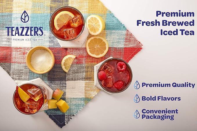 Teazzers Premium Mango Black Tea Bags– Great for Foodservice Commercial Ice Tea Brewers | Unsweetened USA-Made Bulk Green Tea for Restaurants, Cafés & Home Brewing (4 Ounce, 24 Count)