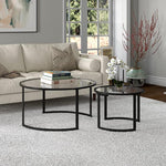 Load image into Gallery viewer, Mitera Round Nested Coffee Table in Blackened Bronze