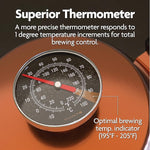 Load image into Gallery viewer, Vianté Gooseneck Stovetop Pour Over Coffee Kettle with Thermometer for Drip Coffee and Tea. Premium Copper Stainless Steel. 40 fl oz. All Coocktops.