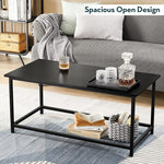Load image into Gallery viewer, SAYGOER Black Coffee Table Simple Modern Rectangular Center Table Open Space Minimalist for Living Room Home Office Industrial Cocktail Tables, Easy Assembly, 39.37 x 19.69 x 17.72