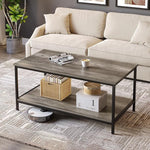 Load image into Gallery viewer, SAYGOER 2-Tier Coffee Table for Living Room Farmhouse Style Center Table with Storage Shelf Rectangle Wood Table for Large or Small Spaces Apartment Home Office, Easy Assembly Gray Wash