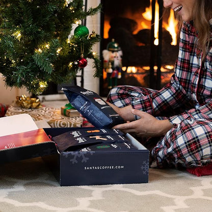 Santa's Coffee Ugly Christmas Sweater Eggnog Blend, Medium Roast - Whole Bean, 16oz Bag, Holiday Seasonal Blend – Christmas Gift for Coffee Lovers