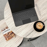 Load image into Gallery viewer, Round Coffee Table Set of 2 for Living Room,Black Small Coffee Table Living Room Table,Nesting Tables Metal Frame/Wood,Sturdy and Easy Assembly,Stacking Side Tables Bedroom,White Oak