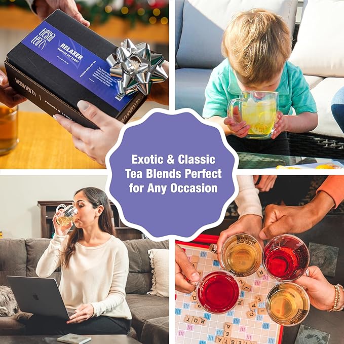 Tiesta Tea - 8 Herbal & Rooibos Sampler Dry Flight Set, Loose Leaf, No Caffeine, Makes Hot and Iced, Assorted Tea Sets with Herbal, Chai, Fruit Blends & More, 8 Resealable Sample Pouches