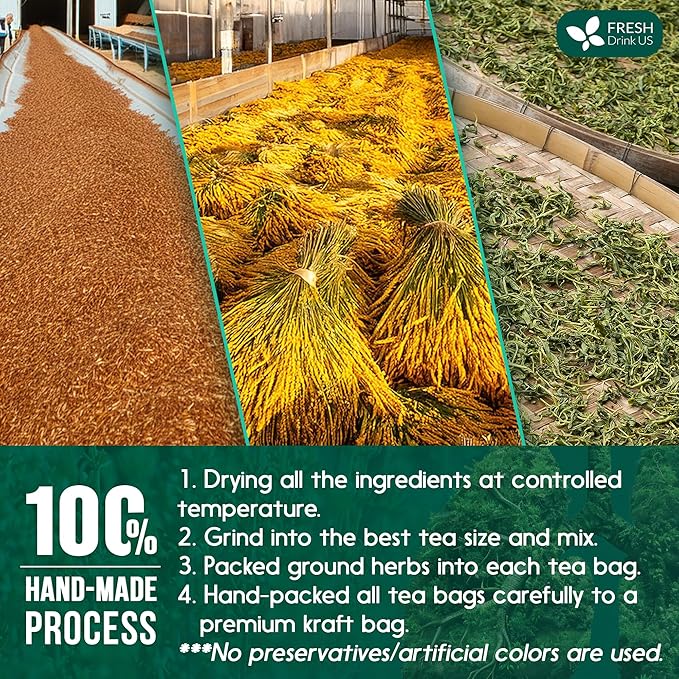 FreshDrinkUS, StrongerLungs 75 Tea Bags - Mullein Leaf, Ginseng, Elderberry, Ginger & Thyme - Supports Lung Cleanse, Congestion Relief & Mucus Detox - Caffeine-Free & All-Natural