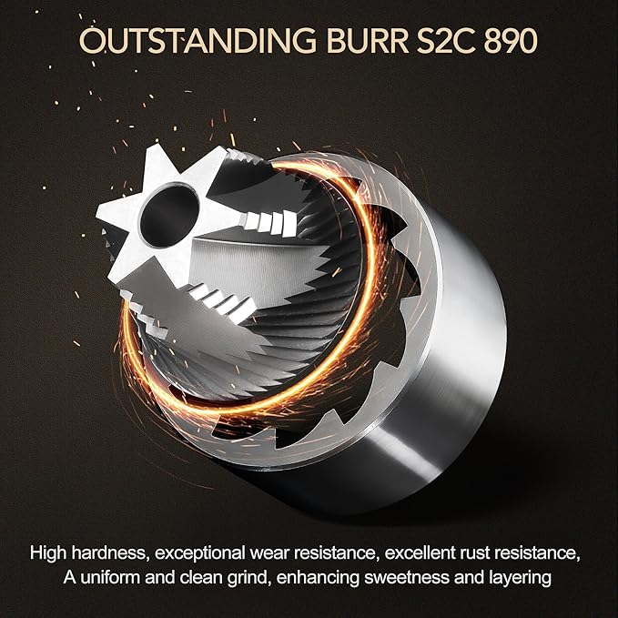 Timemore S3 Manual Coffee Grinder - External Adjustment with Stainless Steel Patented Burr | Hand Coffee Grinder Hign Presicion | Premium Timemore Grinder Chestnut S3, Black