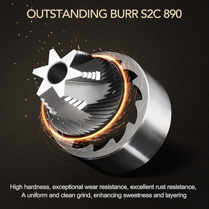 Timemore S3 Manual Coffee Grinder - External Adjustment with Stainless Steel Patented Burr | Hand Coffee Grinder Hign Presicion | Premium Timemore Grinder Chestnut S3, Black