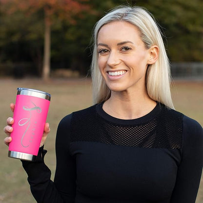 Be Burgundy Personalized Tumbler with Engraved Name - 12 Designs, 20 Oz Coffee Tumbler with Slider Lid, Purple, Double Wall Insulated - Gift for Mom, Women, Personalized Birthday Gift for Her