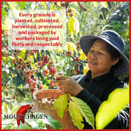 Mount Hagen 3.53oz Organic Freeze Dried Instant Coffee | Eco-friendly Coffee Made From Organic Medium Roast Arabica Beans | Organic, Fair-Trade Coffee Instant [3.53oz Jar]