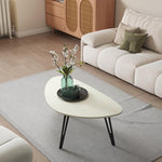 Load image into Gallery viewer, Manora Small Oval Coffee Table White, Modern Coffee Tables for Living Room, Office Coffee Table Small Space, Minimalist Center Table, Tea Table, Easy Assembly