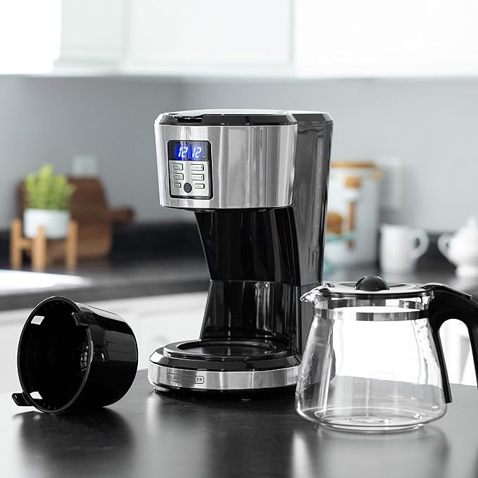 BLACK+DECKER 12-Cup Coffeemaker, Programmable, Exclusive VORTEXTM Technology, CM1331S-1