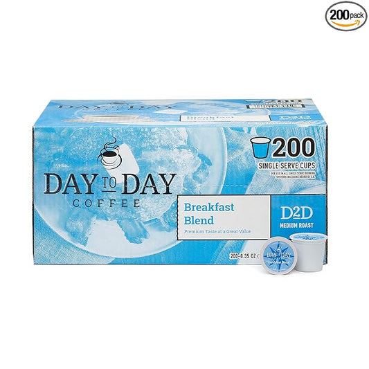 Day To Day 200-Count Breakfast Blend Medium Roast Single Serve Coffee Pods for K-Cup Keurig Brewer