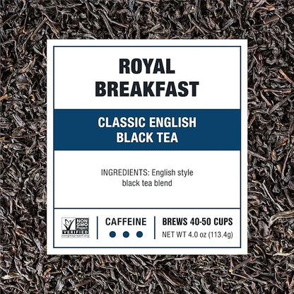 Tiesta Tea - Royal Breakfast, Loose Leaf, Classic English Black Tea, Premium High Caffeine Hot & Iced Blend, Brews Up to 50 Cups, 4oz Refillable Tin