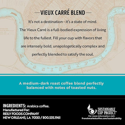 French Market Vieux Carré Blend French Roast Single Serve Coffee Pods, 12ct Box (Pack of 6)