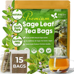Load image into Gallery viewer, FreshDrinkUS, Premium 15 Sage Leaf Tea Bags, 100% Natural &amp; Pure from Sage Leaves. Loose Leaf Herbal Tea. Made with Natural Material Tea Bags. No Sugar, No Caffeine, No Gluten, Vegan.