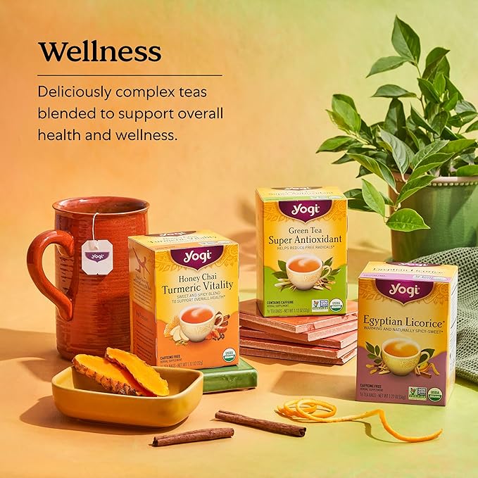 Yogi Tea Pure Green Tea - 16 Bags per Pack (6 Packs) - Organic - Supports Overall Health & Provides Antioxidants