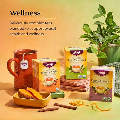 Yogi Tea Pure Green Tea - 16 Bags per Pack (6 Packs) - Organic - Supports Overall Health & Provides Antioxidants