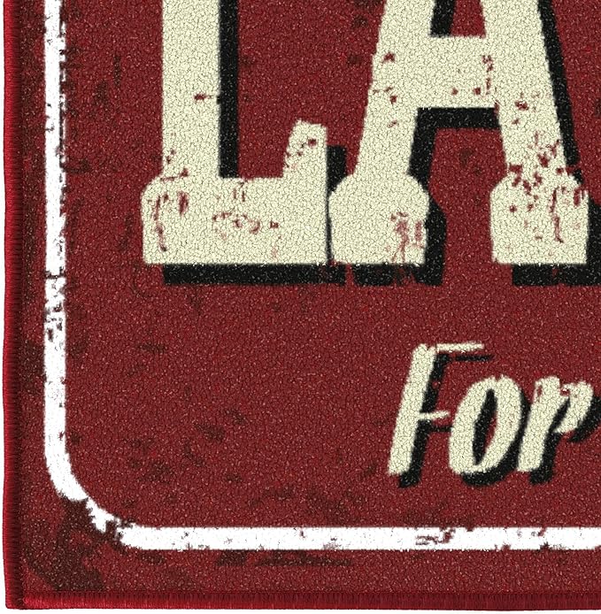 Ottomanson 20" x 59" Laundry Room Rug - Non-Slip Mat for Laundry & Mudroom - Durable, Stain-Resistant, and Easy to Clean - Perfect for High-Traffic Areas - Runner Rug for Entryway Bathroom, Red