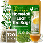 Load image into Gallery viewer, FreshDrinkUS, Premium 120 Horsetail Leaf Tea Bags, 100% Natural &amp; Pure from Horsetail Loose Leaves Herbal Tea. Made with Natural Material Tea Bags. No Sugar, No Caffeine, No Gluten, Vegan.