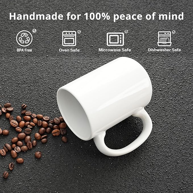 Sublimation Coffee Mug, 15oz Coffee Mug，White, Case of 12