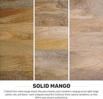 Load image into Gallery viewer, SIMPLIHOME Jager Console Table - 48 Inch Wide Solid Mango Wood Sofa Table in Natural, Mid-Century Modern Storage Table for Entryway or Living Room with 2 Drawers, Brass Inlay, and Gold Metal Legs