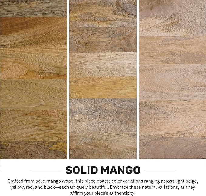 SIMPLIHOME Jager SOLID MANGO WOOD 22 inch Wide Mid Century - Contemporary Bedside Nightstand Table in Natural for the Living Room and Bedroom