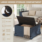 Load image into Gallery viewer, Furnideco Square Coffee Table with Storage Farmhouse Coffee Table with Lifting Top Modern Wood Center Table for Living Room Home Office, Blue