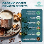Load image into Gallery viewer, Organic Lion's Mane &amp; Chaga Mushroom Coffee Ground Dark Roast, Full Fruiting Bodies, For Enhanced Brain Function, Immune Support, Wellbeing Grade 1 Single Origin, 12oz - Ground