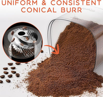 Coffee Grinder Electric, Conical Burr Coffee Bean Grinder with 30 Grind Settings