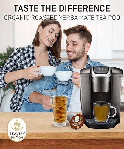 Organic Yerba Roasted Mate Tea Pods for Keurig by Teavity (12 Tea Pods)