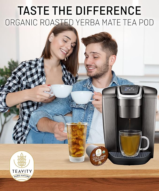 Organic Yerba Roasted Mate Tea Pods for Keurig by Teavity (36 Tea Pods)