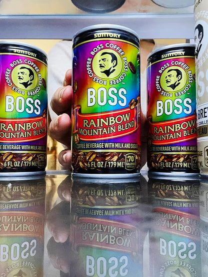 BOSS Coffee by Suntory – Rainbow Mountain Blend Japanese Flash Brew Coffee, 6oz 12 Pack, Imported from Japan, Espresso Doubleshot, Ready to Drink, Contains Milk, No Gluten