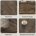 Load image into Gallery viewer, Furnideco 35.5''W Square Coffee Table Farmhouse Lift top Coffee Table with Large Hidden Storage, Wood Center Table for Living Room, Home Office, Brown