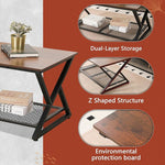 Load image into Gallery viewer, SENIG Coffee Table with Storage Shelf, Industrial Metal Wood Living Room Tables, Rectangle Center Table 39 Inch, Vintage Simple 2 Tier Cocktail Table, Brown