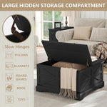 Load image into Gallery viewer, Furnideco Farmhouse Lift Top Coffee Table, Square Wood Center Table with Large Hidden Storage Compartment for Living Room, Rustic Cocktail Table with Hinged Lift Top for Home, Black